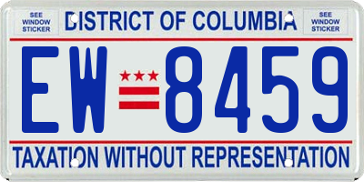 DC license plate EW8459