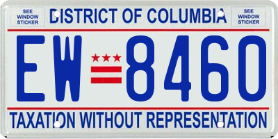 DC license plate EW8460