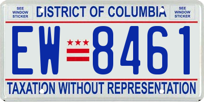 DC license plate EW8461