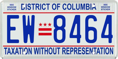 DC license plate EW8464