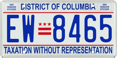 DC license plate EW8465