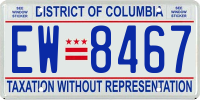 DC license plate EW8467