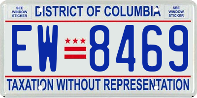 DC license plate EW8469
