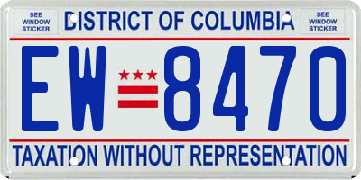 DC license plate EW8470