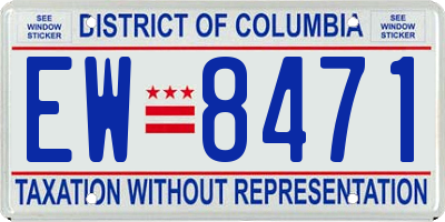 DC license plate EW8471