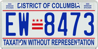 DC license plate EW8473