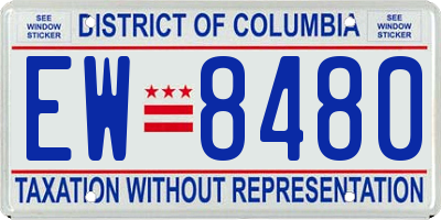DC license plate EW8480