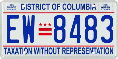 DC license plate EW8483