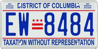 DC license plate EW8484