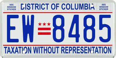 DC license plate EW8485