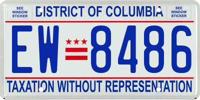 DC license plate EW8486