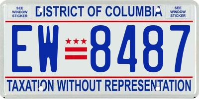 DC license plate EW8487
