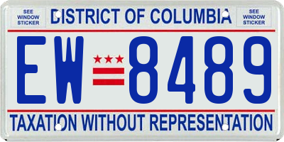 DC license plate EW8489