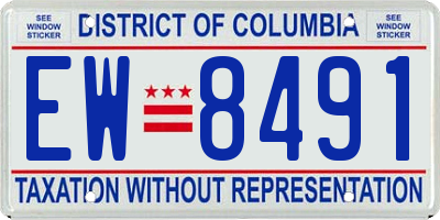 DC license plate EW8491