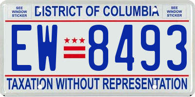 DC license plate EW8493