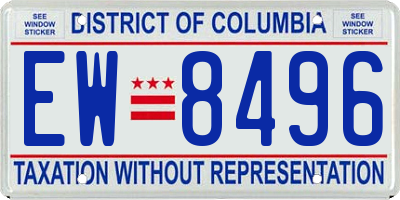 DC license plate EW8496