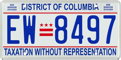 DC license plate EW8497