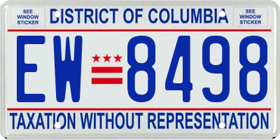 DC license plate EW8498
