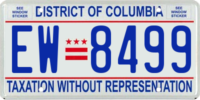 DC license plate EW8499