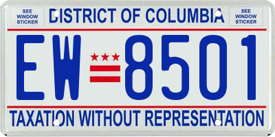 DC license plate EW8501