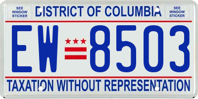 DC license plate EW8503