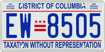 DC license plate EW8505
