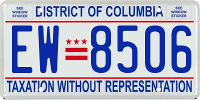 DC license plate EW8506