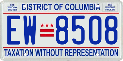 DC license plate EW8508