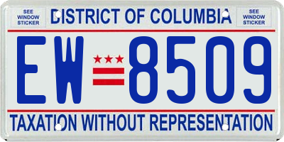 DC license plate EW8509