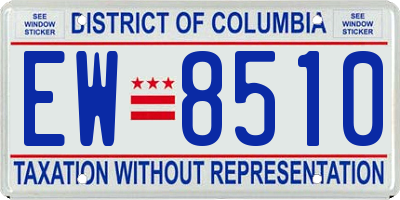 DC license plate EW8510