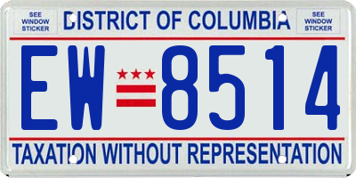 DC license plate EW8514