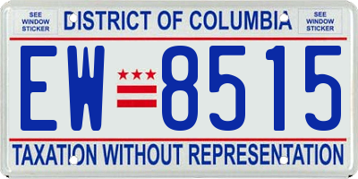 DC license plate EW8515