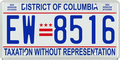 DC license plate EW8516