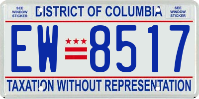 DC license plate EW8517