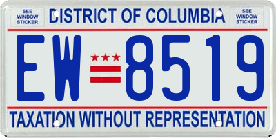 DC license plate EW8519