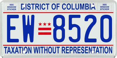 DC license plate EW8520