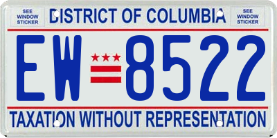 DC license plate EW8522