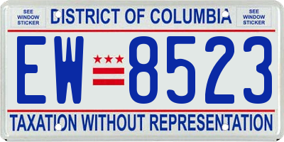 DC license plate EW8523
