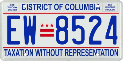 DC license plate EW8524