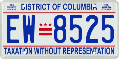 DC license plate EW8525