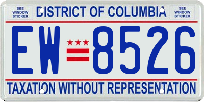 DC license plate EW8526
