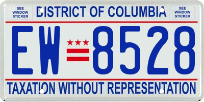 DC license plate EW8528