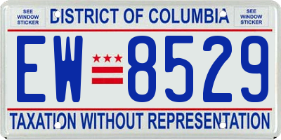 DC license plate EW8529