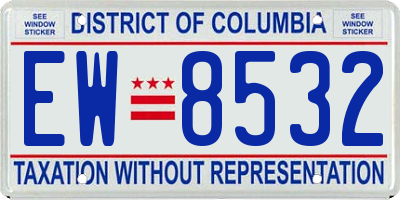 DC license plate EW8532