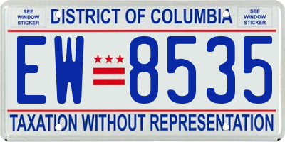 DC license plate EW8535