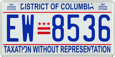 DC license plate EW8536