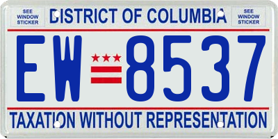DC license plate EW8537