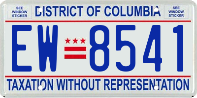 DC license plate EW8541