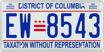DC license plate EW8543