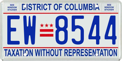DC license plate EW8544